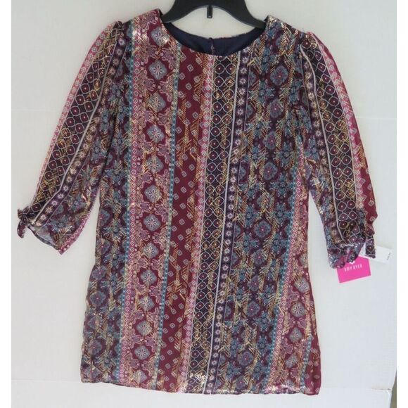 Amy Byer 2207Q7T Girl's Sz 16 Multicolor Harvest HMC Knee Length Dress $58+ - Picture 5 of 12